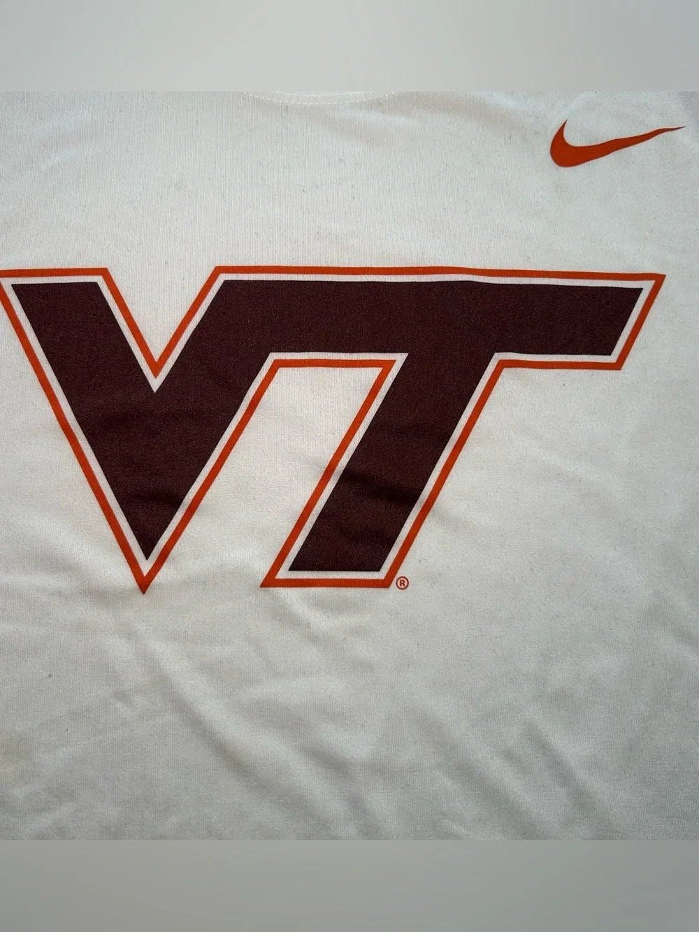 Nike Virginia Tech Hokies Men’s Dri-FIT White T-Shirt NCAA Performance size S
